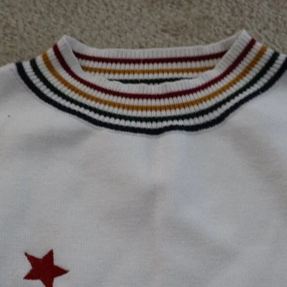 Mazik White Sweater with Colorful Star Details - Picture 4 of 5